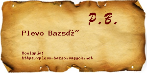 Plevo Bazsó névjegykártya